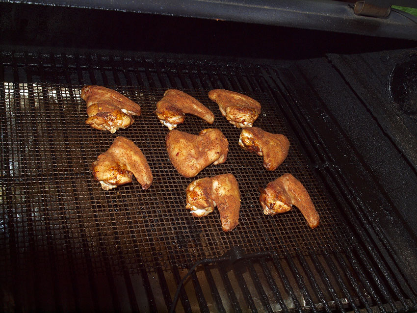 Pellet Smoker Cooking Smoked Wings and Sides