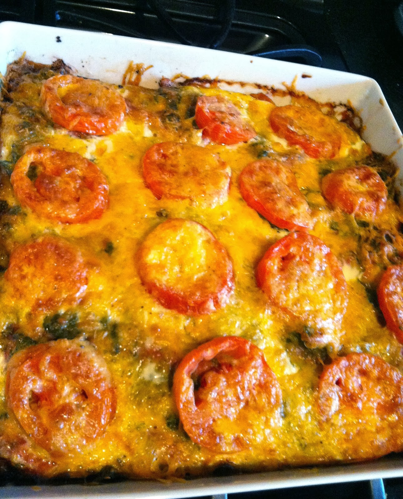 A Girl & Her Food Pesto and Prosciutto Breakfast Strata