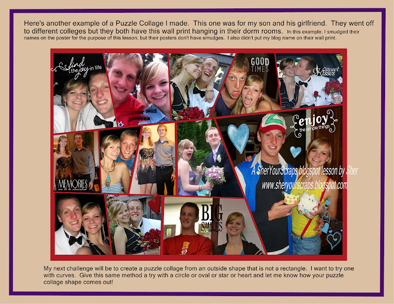 Sher Your Scraps Puzzle Collages custom shape puzzles in SBC