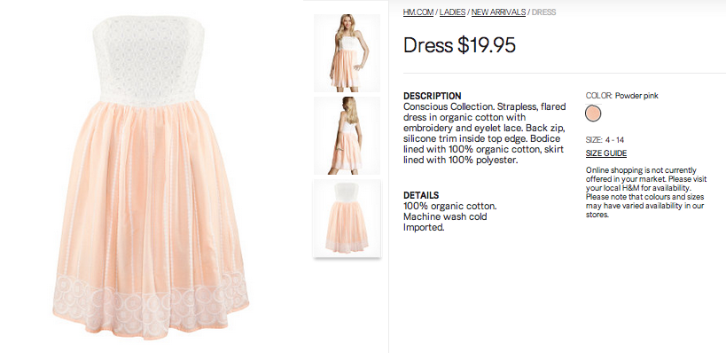 h&m conscious white dress