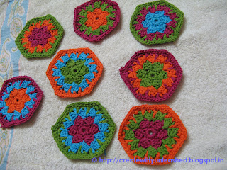 Crochet Swirl hexagon motif by Edie Eckman
