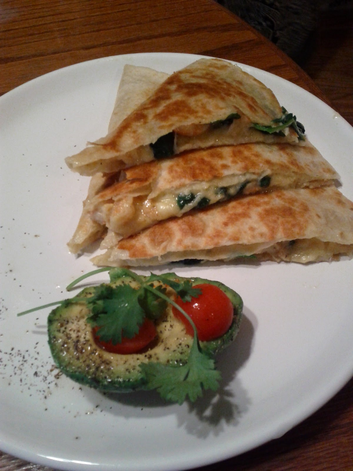 The At Home Gourmet Garlic Shrimp & Spinach Quesadillas