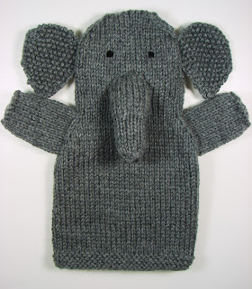 hand knit hand puppets toy animals elephant