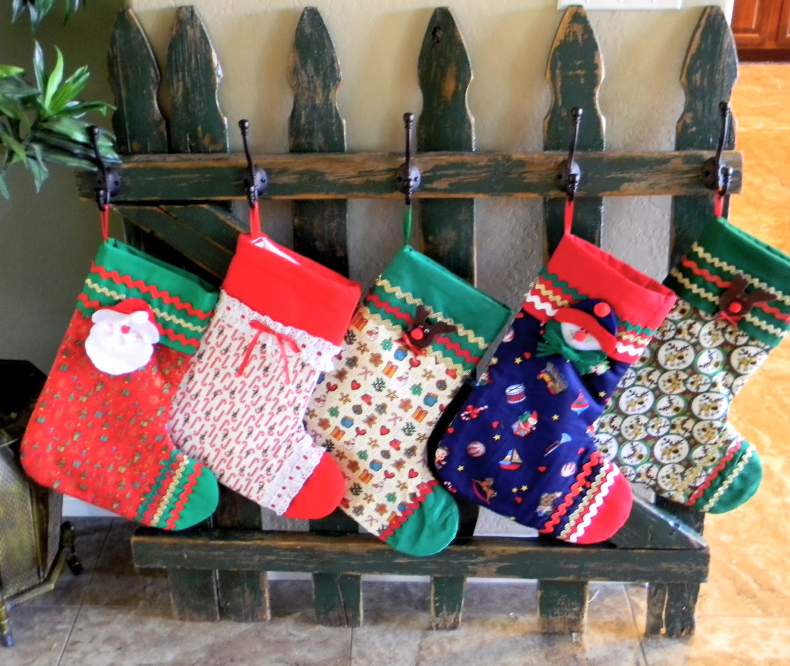 Little Bit of Paint Old Fence turned Stocking Holder