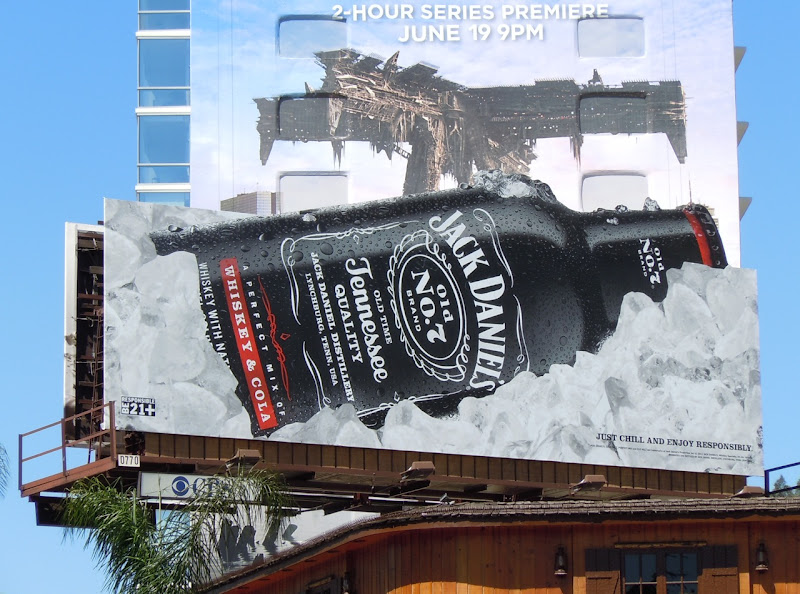 Jack Daniels Whisky and Cola bottle billboard