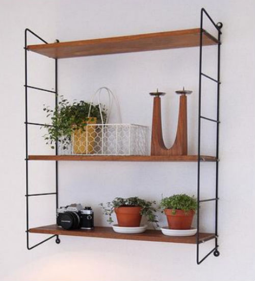 French Wall Shelf Made of Iron and Wood WALL SHELF
