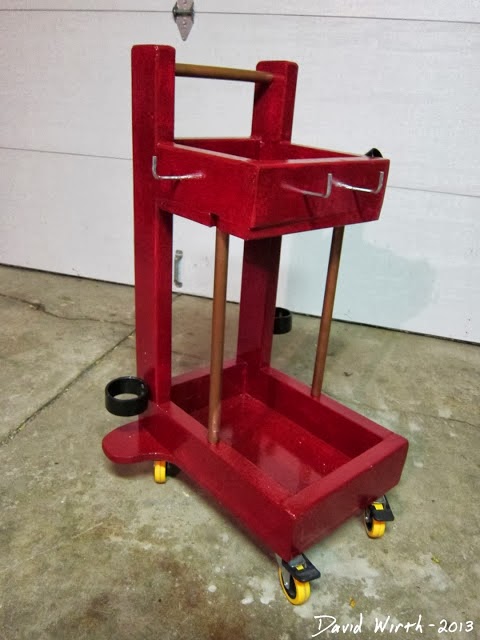 welding cart, wood, welder, wheels