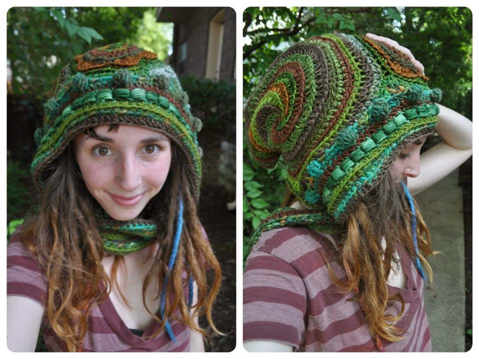 free form crochet hat