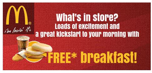 Enjoy :FREE: Breakfast at McDonalds (For Bangaluru Users)