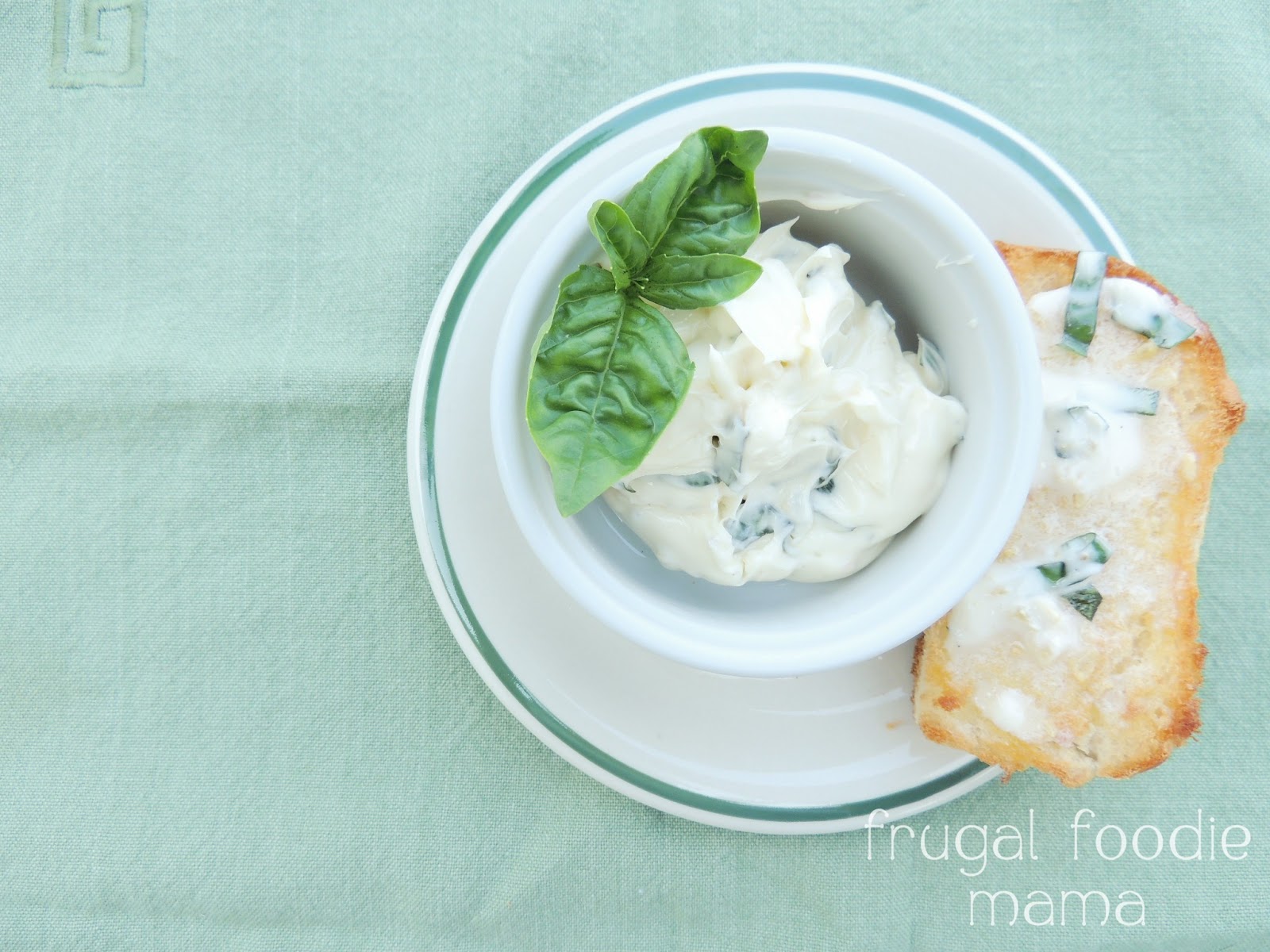 Frugal Foodie Mama Whipped Basil Garlic Butter