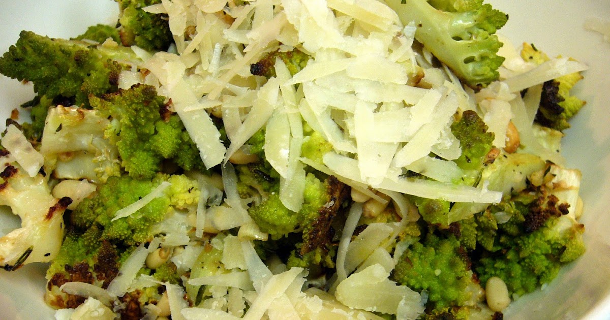 Roasted romanesco cauliflower with thyme and pine nuts