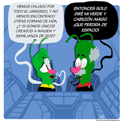 Únicos, extraterrestres, aliens, nave, star trek, verdes, marcianos, grises, espacio, humor carolo, humor gráfico, viñeta, humor, Jarúl 