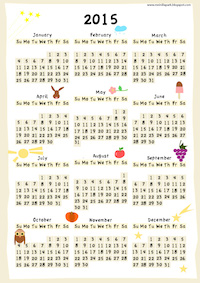 one page 2015 calendar