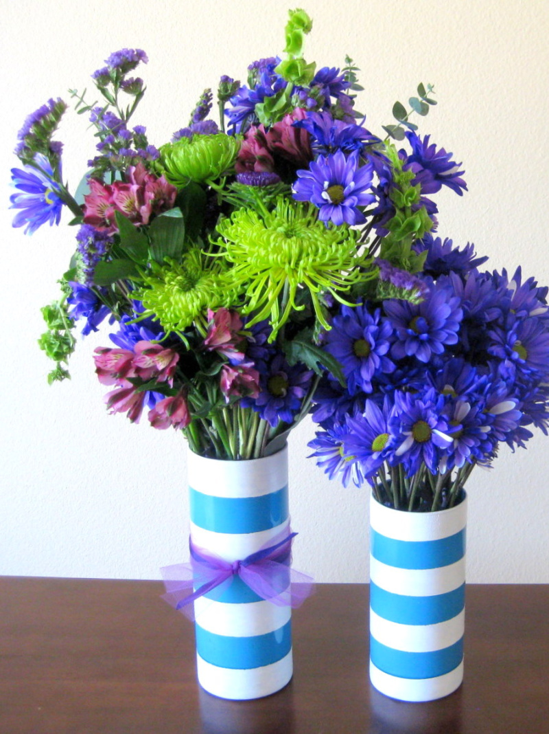 make bold striped vases using enamel...