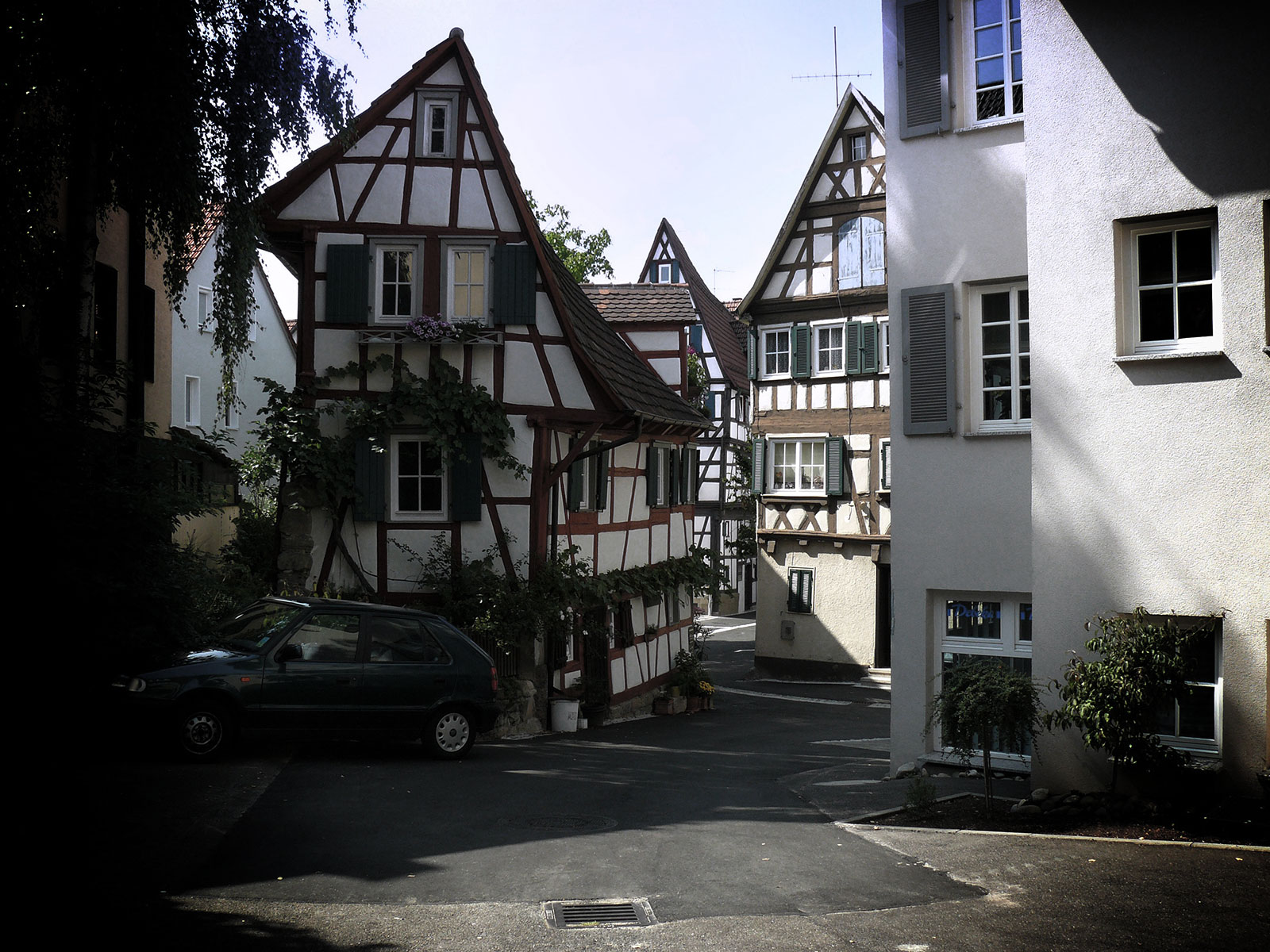 Stadt Schorndorf Das Schiefe Haus An Der Mauer