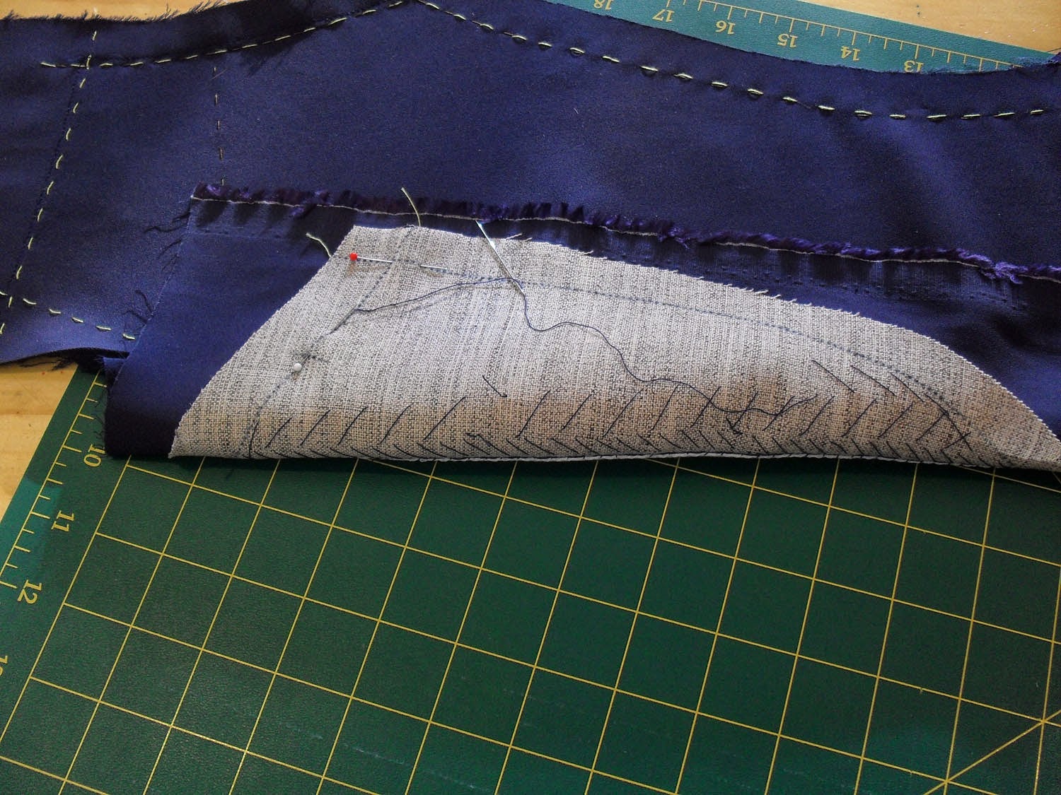 made by kat Pad stitching the lapel 1