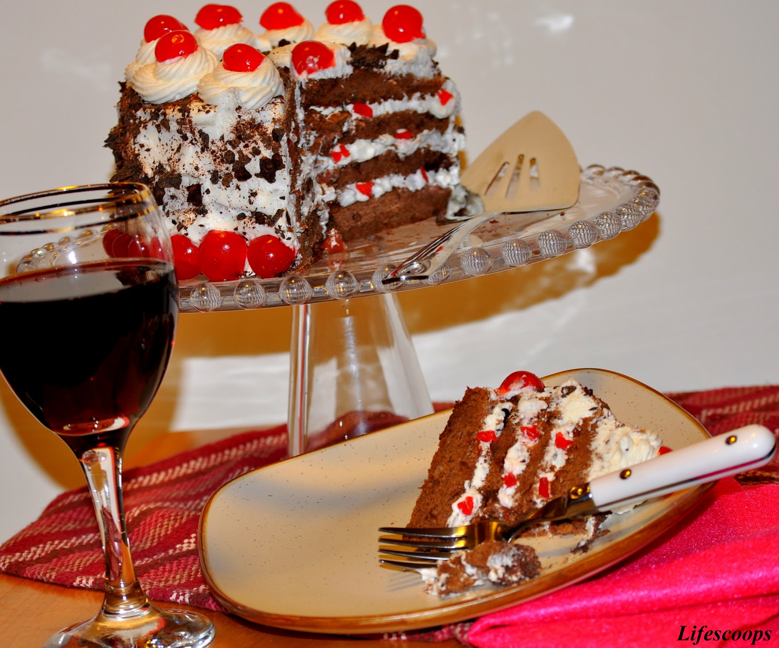 Life Scoops Black Forest Cake Chocolate Genoise cake with Cherry