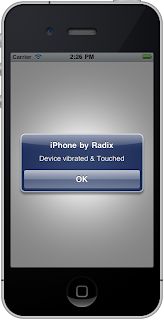 Vibrate the iPhone device