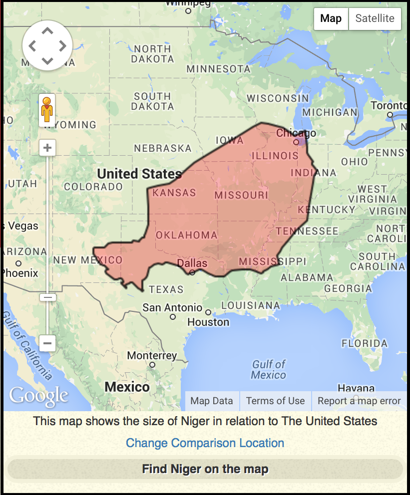 the picture of the left compares how big niger is to the united states after reading the quote in chapter 4 of bell above it makes me wonder how much the picture of the left compares how big niger is to the united states after reading the quote in chapter 4 of bell above it makes me wonder how much
