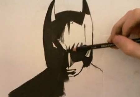 Speed Drawing of Batman - Charcoal