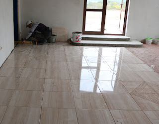 Fitting in some fiddly end bits of tile Fitting in some fiddly end bits of tile