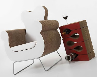 sofá de cartón muebles de cart%C3%B3n 1 Muebles de Hechos de Cartón