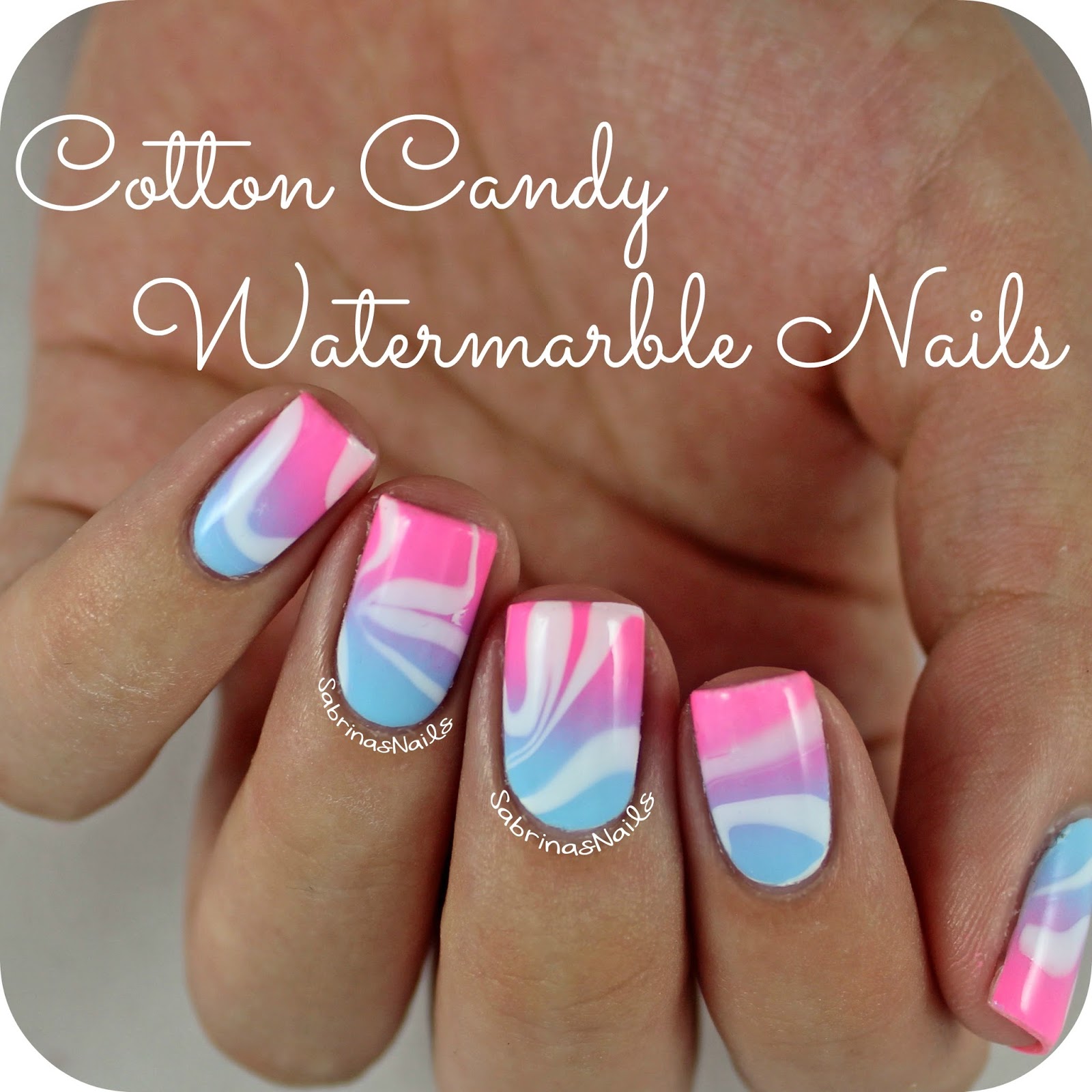 Sabrinas Nails Cotton Candy Watermarble Nails