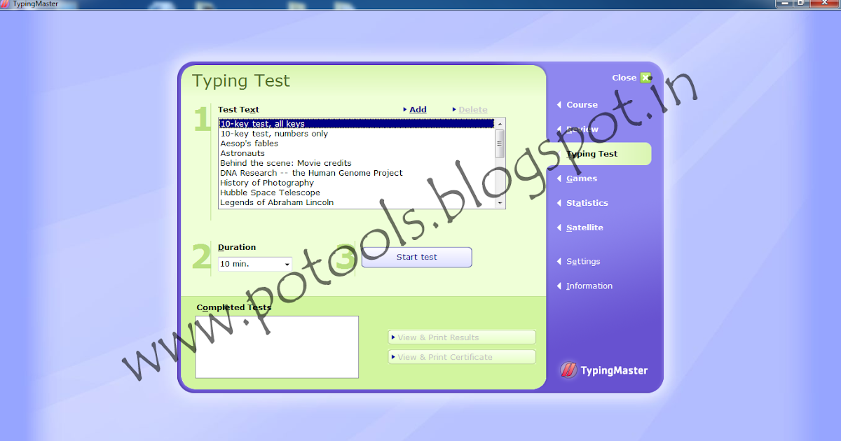 Postal Examination Typing Master 7.10 Pro Full version for typing Practice