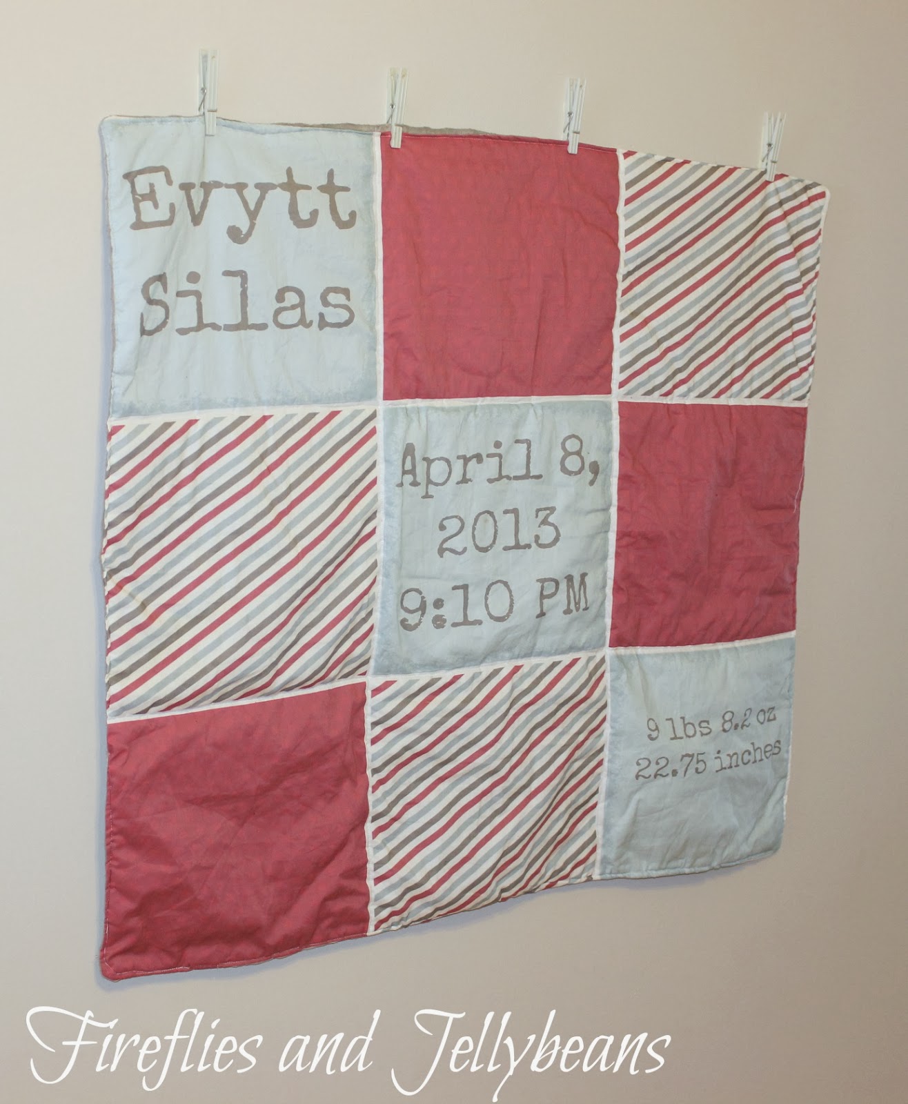 Fireflies and Jellybeans Easy Personalized Baby Blanket Tutorial {Fake