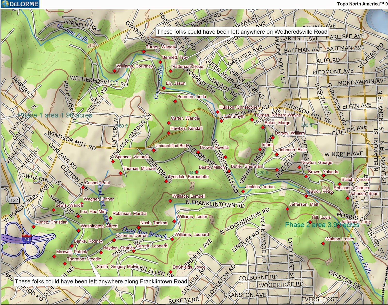 Baltimore Sun Homicide Map Miscellaneous Posts: The Bodies Of Leakin Park - Baltimore, Md
