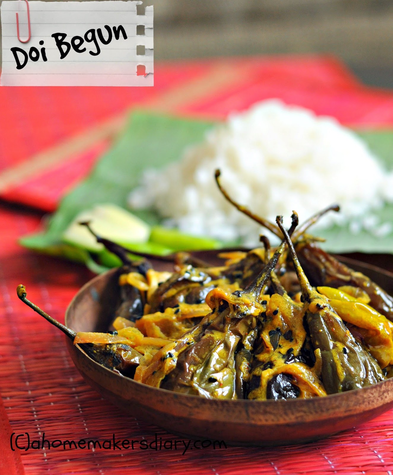 Doi Begun (Eggplant in yogurt gravy) A Homemaker's Diary