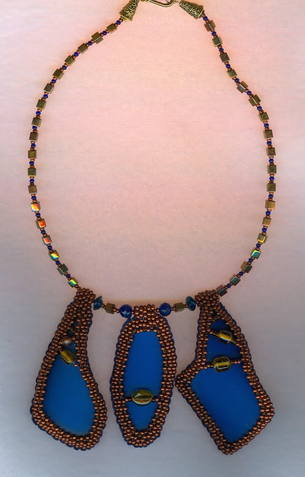 Necklace cobalt Blue Beach glass