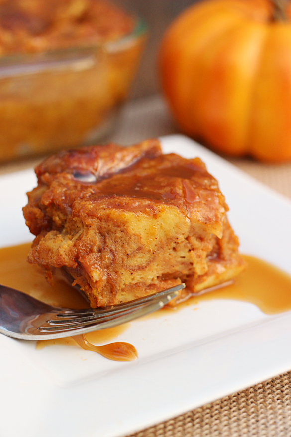 Salted Caramel Pumpkin Bread Pudding - Whats Cooking Love?