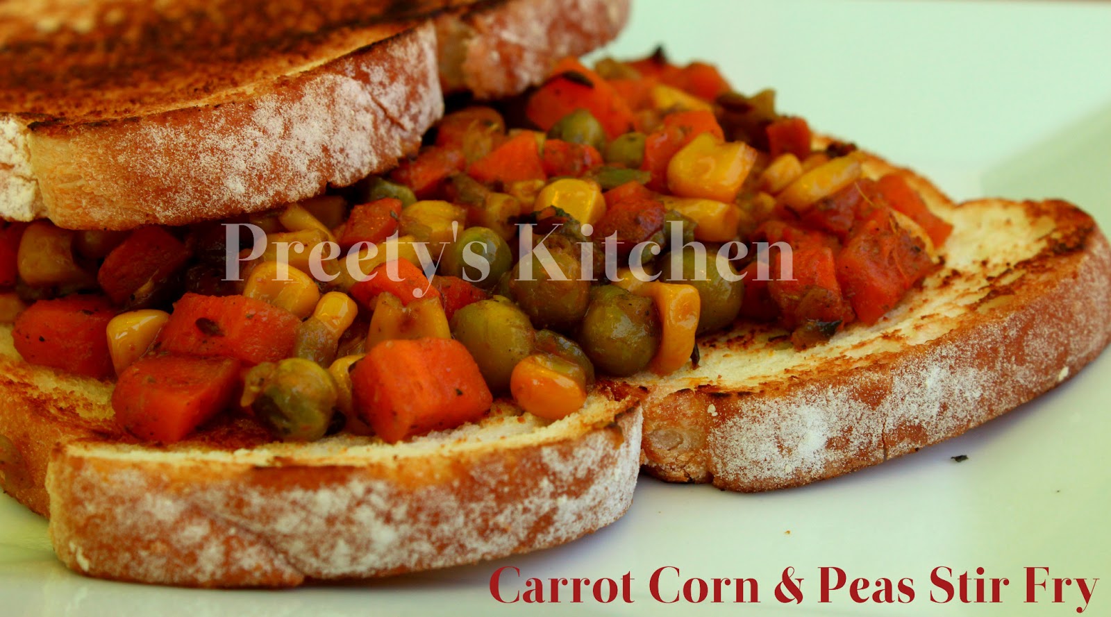 Preety's Kitchen Carrot Corn & Peas Stir Fry / Sabzi (Pressure Cooker