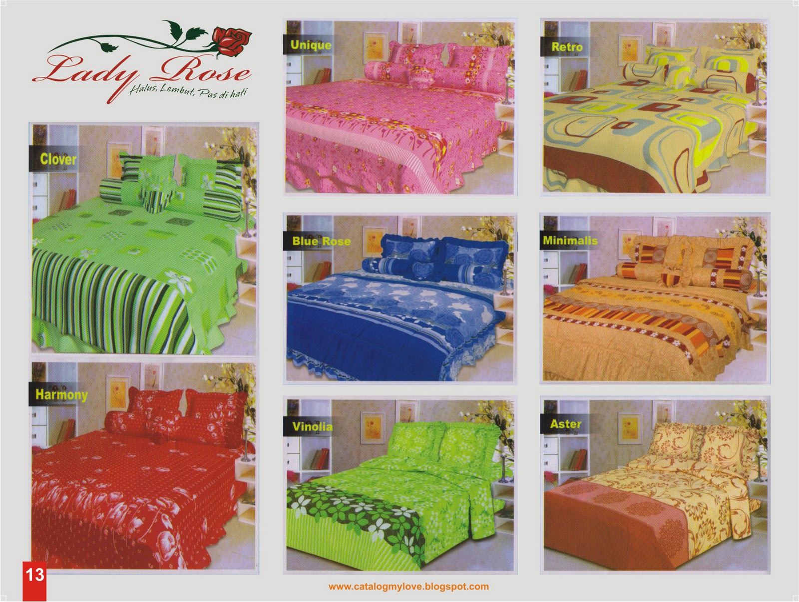 Digital Catalog Bed Sheet &amp; Bed Cover MY LOVE Motif Bedcover