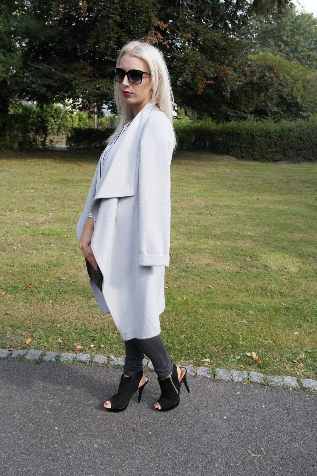 grey winter waterfall coat, dorothy perkins, fashion blogger