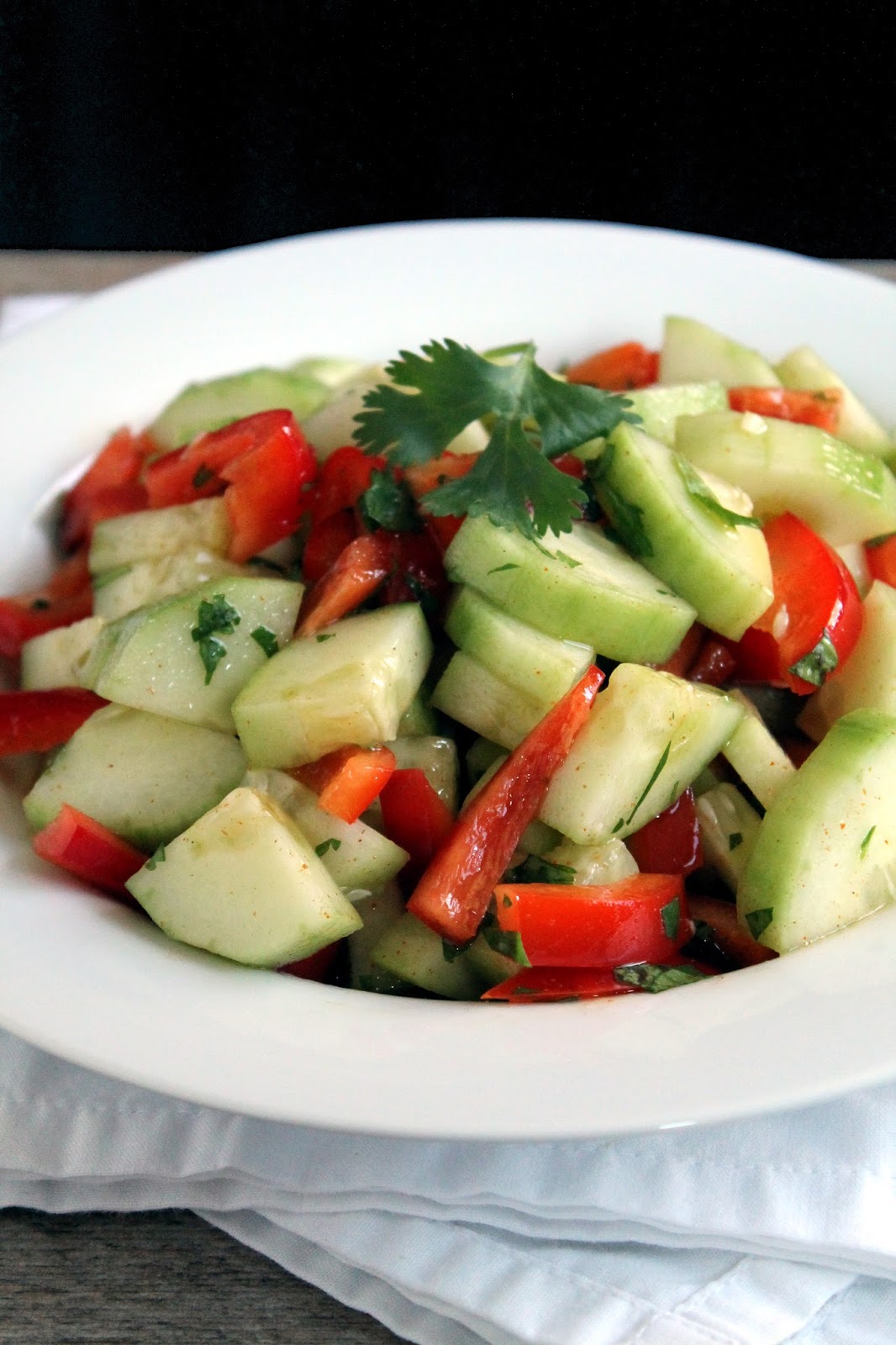 Zippy Cucumber and Red Pepper Salad
