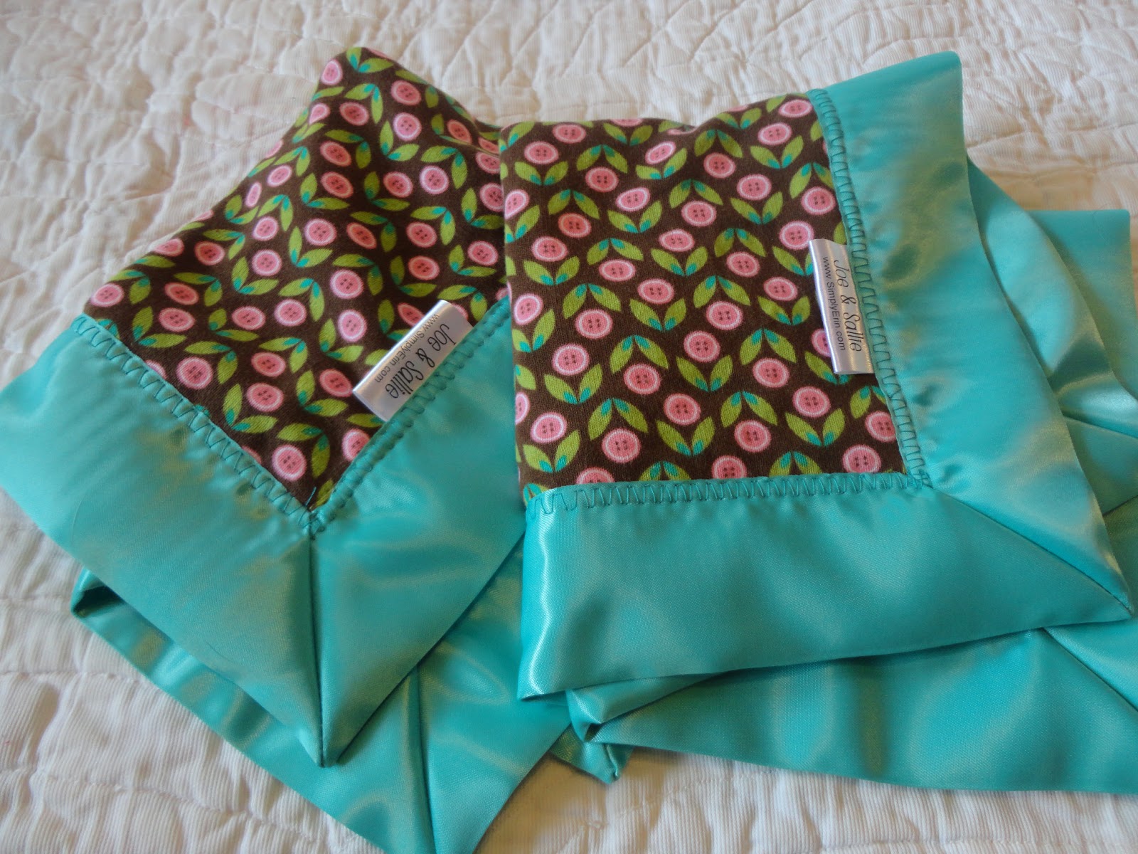 Simply Erin Baby Security Blankets with Satin Binding