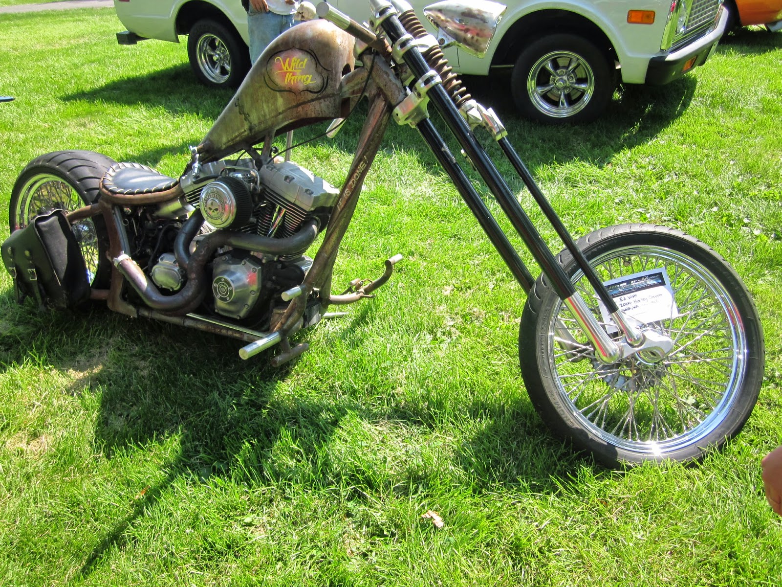 OldMotoDude HarleyDavidson Twin Cam Chopper on display at the 2014