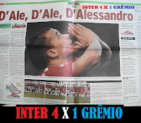 D'ALE MASSACRA EM (2) GRENAIS: INTER 4X1 GRÊMIO - DUAS VEZES: 2008/2014.