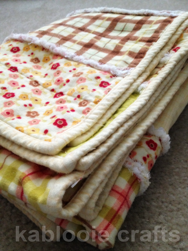 kablooie crafts Striped Rag Quilt