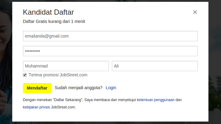 Cara Membuat Email Di Jobstreet | cara daftar akun jobstreet indonesia tutorial pendaftaran Cara Membuat Email Di Jobstreet | cara daftar akun jobstreet indonesia tutorial pendaftaran
