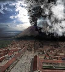 En esta imagen se puede ver el Vesubio en erupción.
