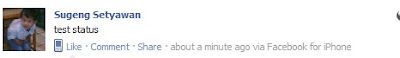 Update status facebook via iPhone