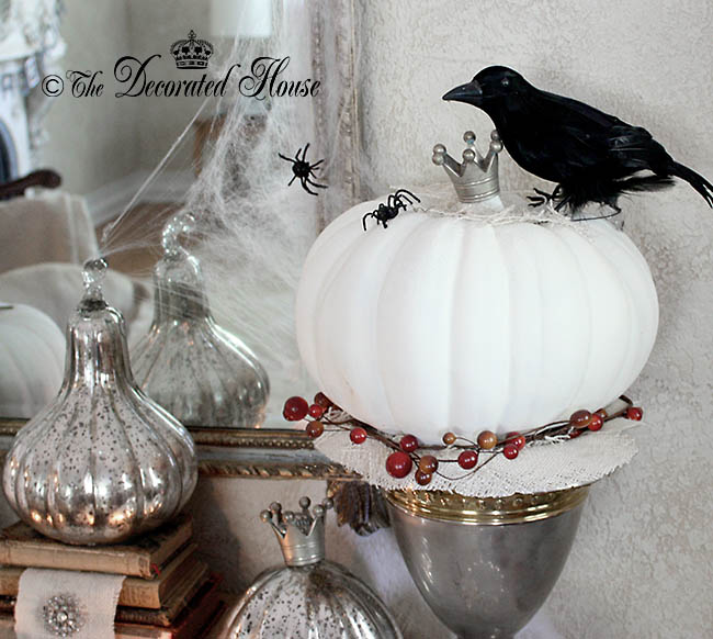 The Decorated House - Halloween Decorating White Chalk Paint with Black and Silver