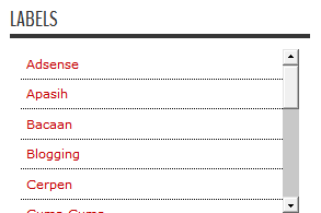 Cara Membuat Mode Scrool Pada Widget Labels di Blog