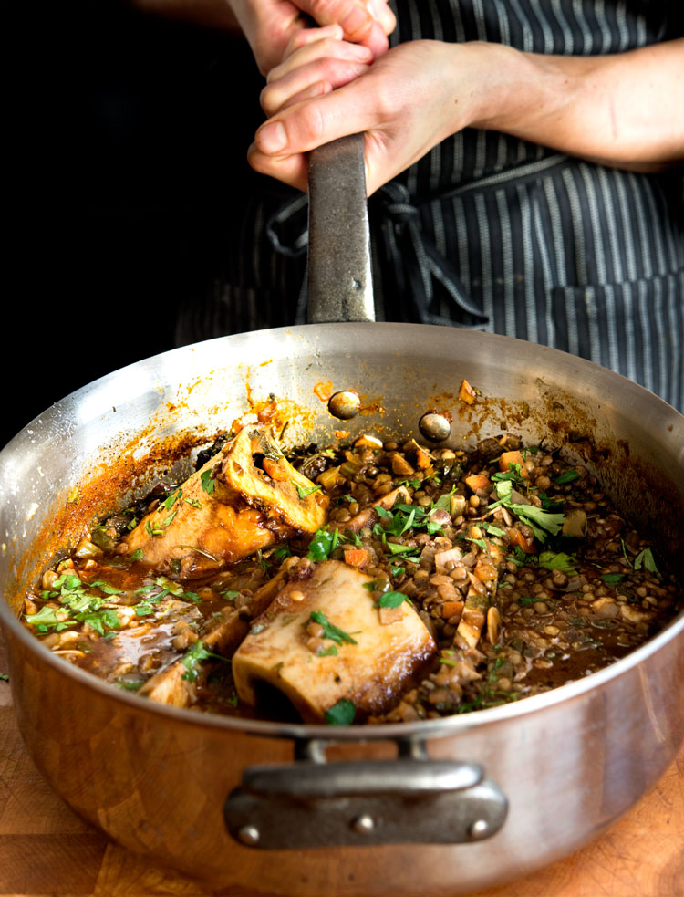 French Lentil and Bone Marrow Stew WILD GREENS & SARDINES