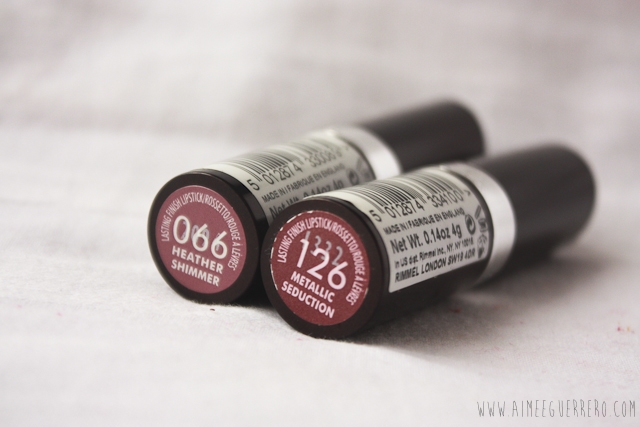 Rimmel London Lasting Finish Lipstick - 066 and 126 | Review