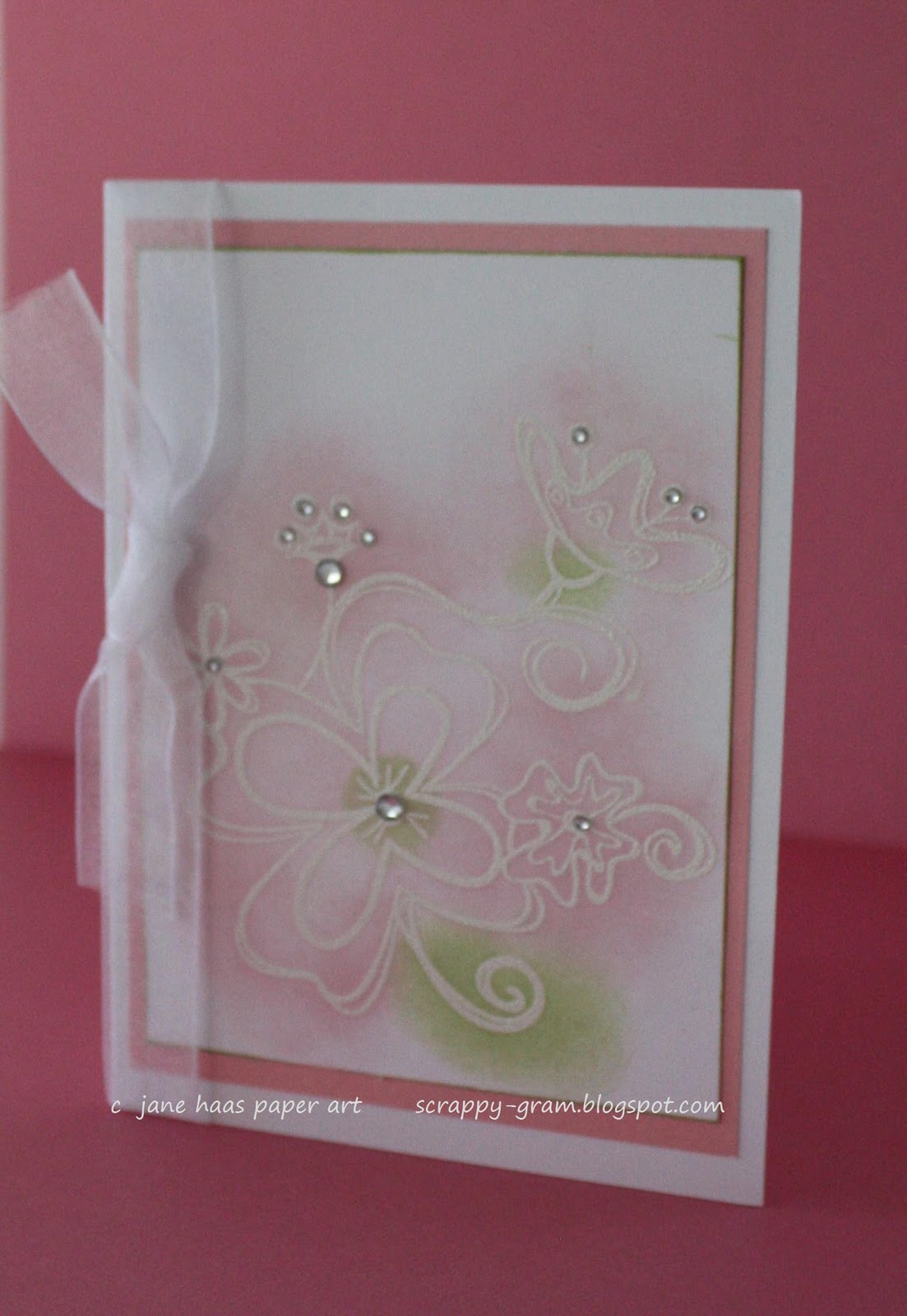 ScrappyGram's Designs Wedding Card Resist Embossing