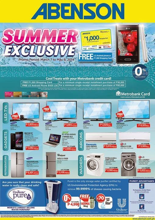 Abenson Summer Exclusive March 7 to May 6 2014 Pamurahan Your